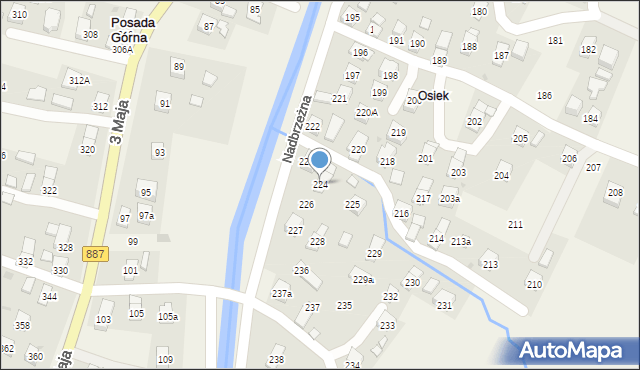 Posada Górna, Nadbrzeżna, 224, mapa Posada Górna