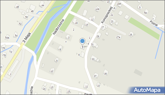 Posada Górna, Nadbrzeżna, 5, mapa Posada Górna