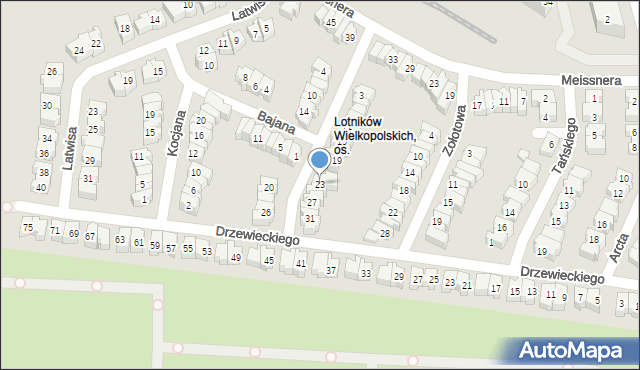 Poznań, Nagórskiego Jana, 23, mapa Poznania