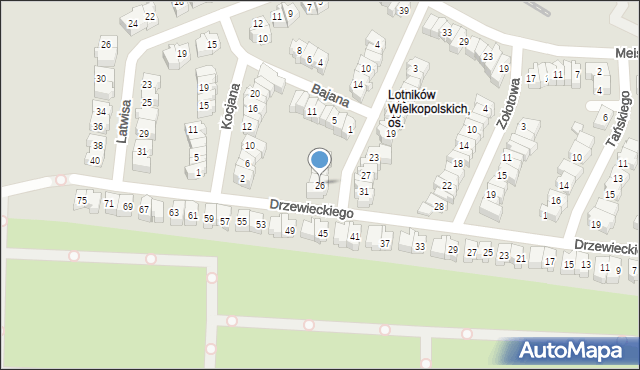 Poznań, Nagórskiego Jana, 26, mapa Poznania