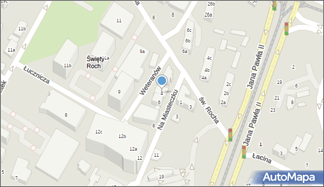 Poznań, Na Miasteczku, 4, mapa Poznania