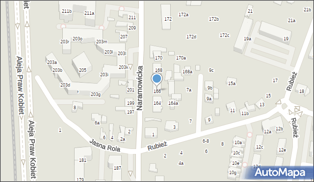 Poznań, Naramowicka, 166, mapa Poznania