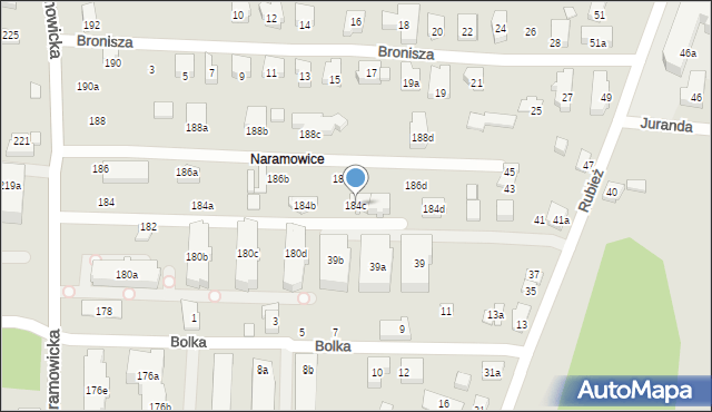 Poznań, Naramowicka, 184c, mapa Poznania