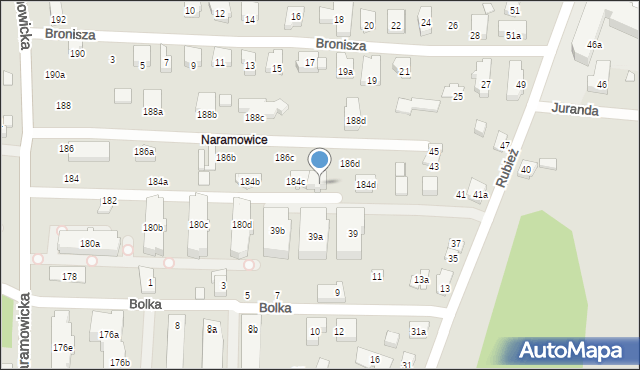 Poznań, Naramowicka, 184e, mapa Poznania