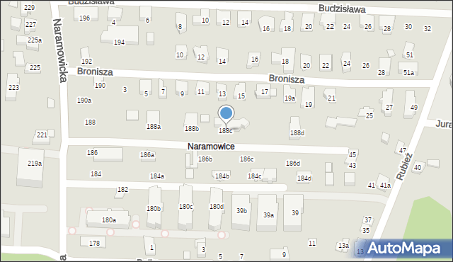 Poznań, Naramowicka, 188c, mapa Poznania