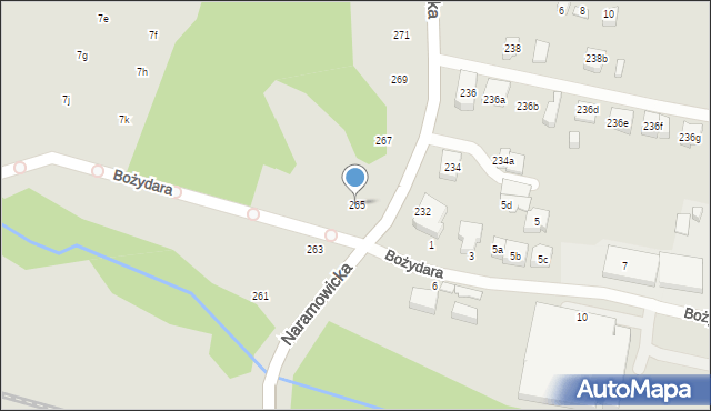 Poznań, Naramowicka, 265, mapa Poznania