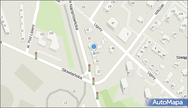 Poznań, Naramowicka, 26, mapa Poznania