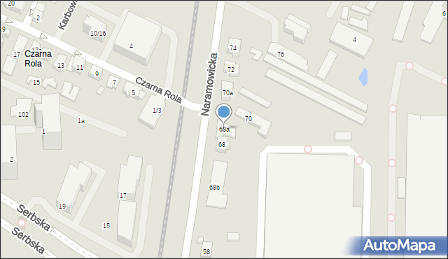 Poznań, Naramowicka, 68a, mapa Poznania