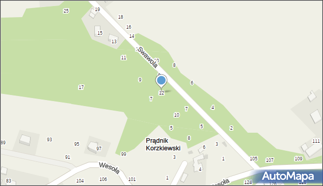 Prądnik Korzkiewski, Nad Hamernią, 12, mapa Prądnik Korzkiewski