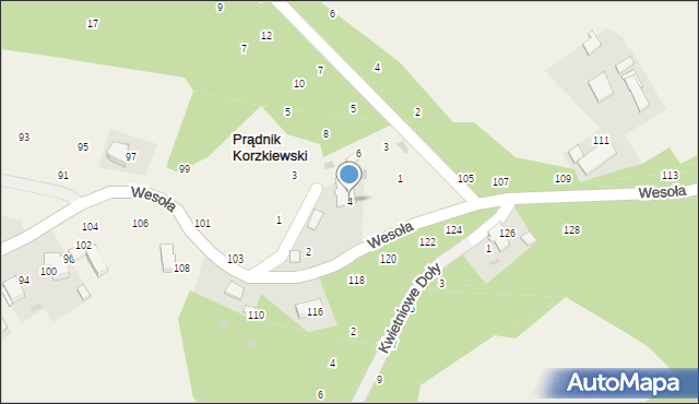 Prądnik Korzkiewski, Nad Hamernią, 4, mapa Prądnik Korzkiewski