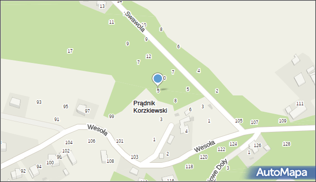 Prądnik Korzkiewski, Nad Hamernią, 5, mapa Prądnik Korzkiewski