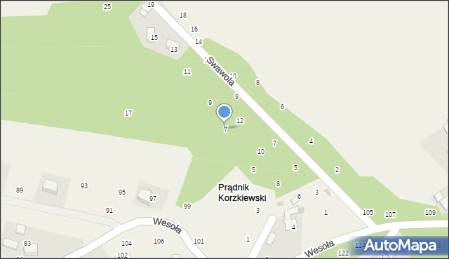 Prądnik Korzkiewski, Nad Hamernią, 7, mapa Prądnik Korzkiewski