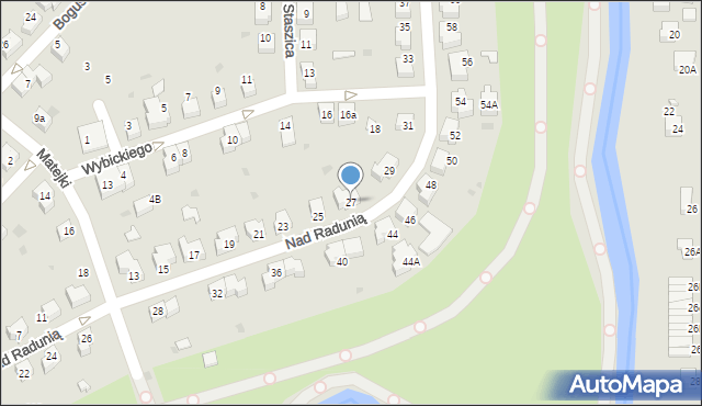 Pruszcz Gdański, Nad Radunią, 27, mapa Pruszcz Gdański