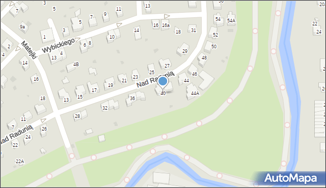 Pruszcz Gdański, Nad Radunią, 40, mapa Pruszcz Gdański