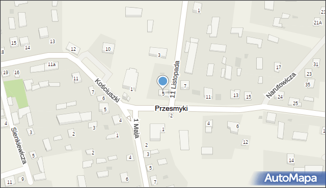 Przesmyki, Narutowicza Gabriela, 5, mapa Przesmyki