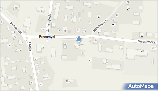 Przesmyki, Narutowicza Gabriela, 6, mapa Przesmyki