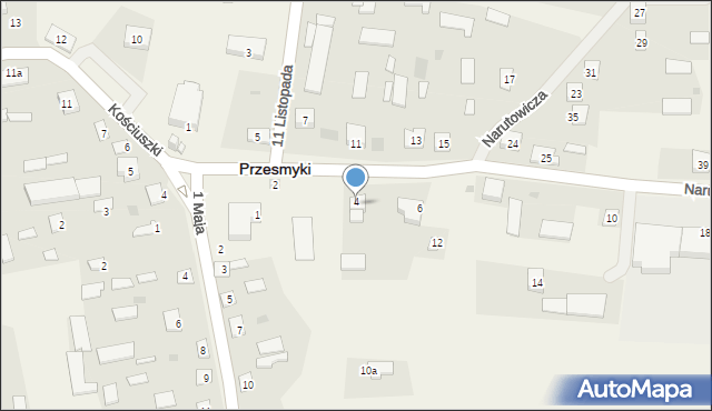 Przesmyki, Narutowicza Gabriela, 9, mapa Przesmyki