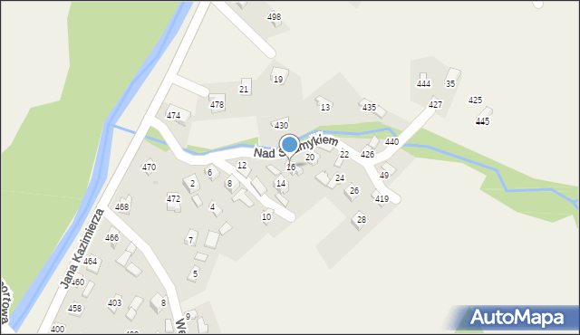 Przyborów, Nad Strumykiem, 16, mapa Przyborów