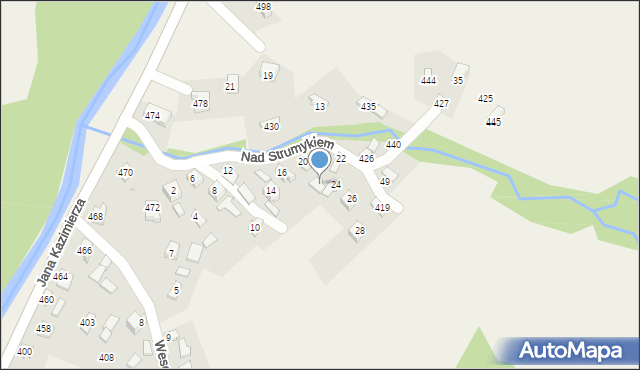 Przyborów, Nad Strumykiem, 24A, mapa Przyborów