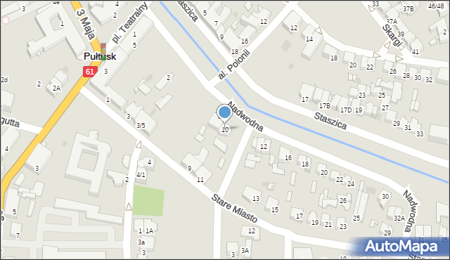 Pułtusk, Nadwodna, 10, mapa Pułtusk