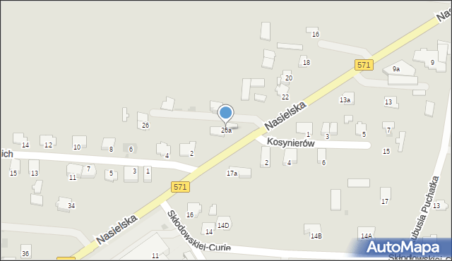 Pułtusk, Nasielska, 26a, mapa Pułtusk