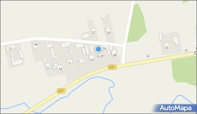 Pustelnik, Nadrzeczna, 1, mapa Pustelnik