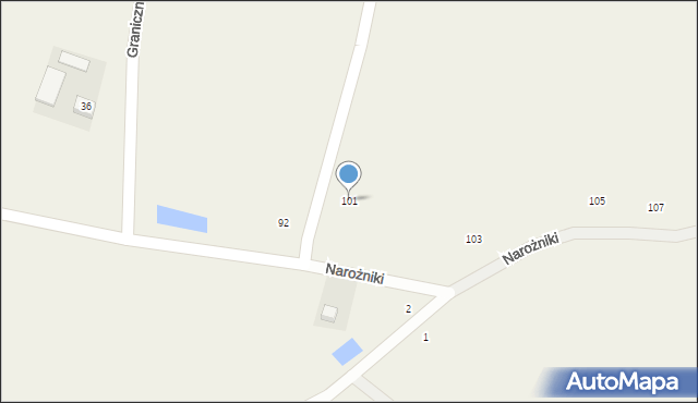 Radgoszcz, Narożniki, 101, mapa Radgoszcz