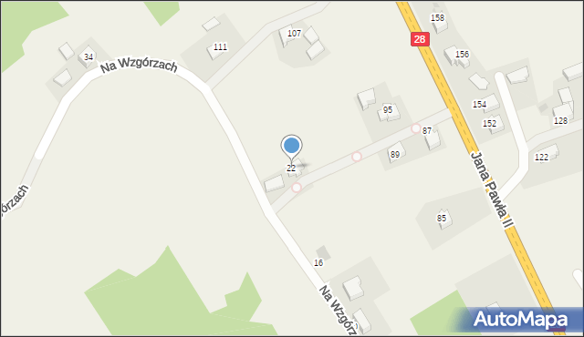 Radocza, Na Wzgórzach, 22, mapa Radocza