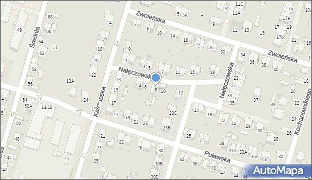 Radom, Nałęczowska, 8, mapa Radomia