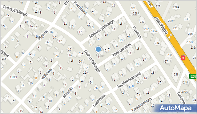 Radom, Nałkowskiej Zofii, 1, mapa Radomia