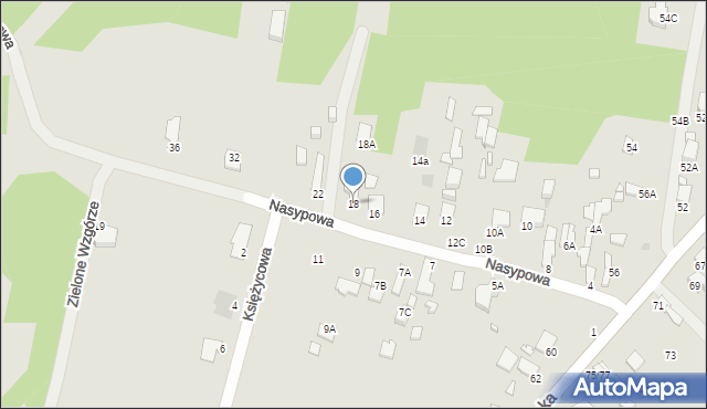 Radom, Nasypowa, 18, mapa Radomia