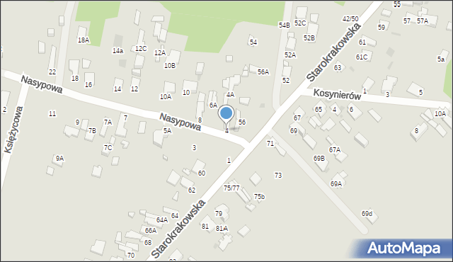 Radom, Nasypowa, 4, mapa Radomia