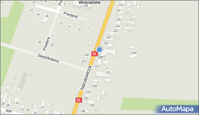 Radomsko, Narutowicza Gabriela, 216, mapa Radomsko