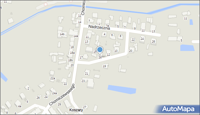 Radzyń Podlaski, Nadrzeczna, 14, mapa Radzyń Podlaski