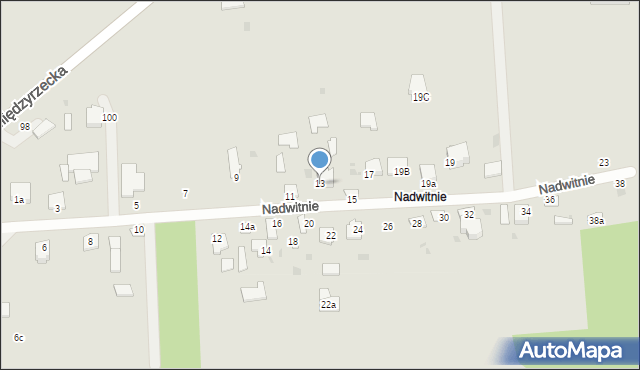 Radzyń Podlaski, Nadwitnie, 13, mapa Radzyń Podlaski