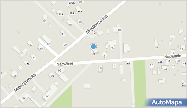 Radzyń Podlaski, Nadwitnie, 1a, mapa Radzyń Podlaski