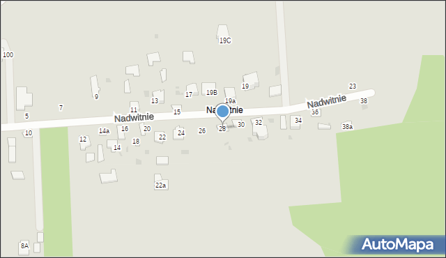 Radzyń Podlaski, Nadwitnie, 28, mapa Radzyń Podlaski