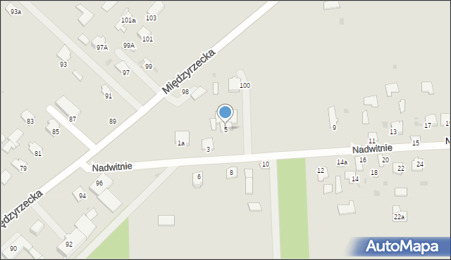 Radzyń Podlaski, Nadwitnie, 5, mapa Radzyń Podlaski