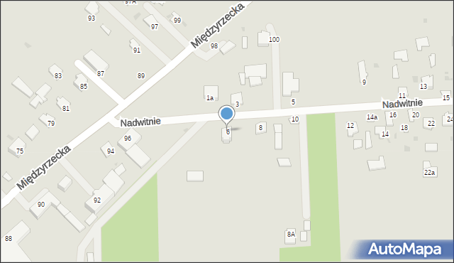 Radzyń Podlaski, Nadwitnie, 6, mapa Radzyń Podlaski