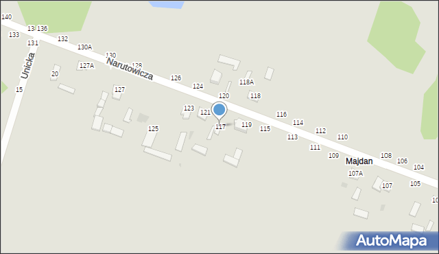 Rejowiec Fabryczny, Narutowicza Gabriela, 117, mapa Rejowiec Fabryczny