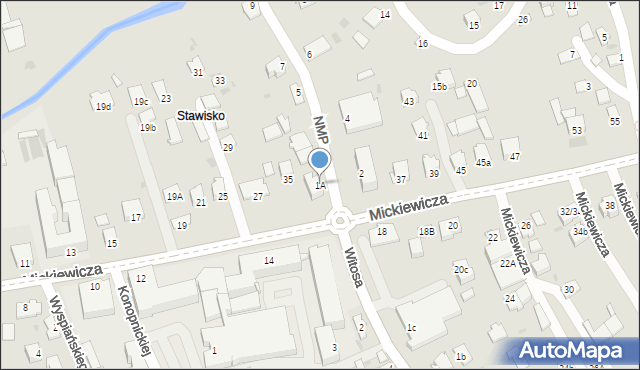 Ropczyce, Najświętszej Marii Panny, 1A, mapa Ropczyce
