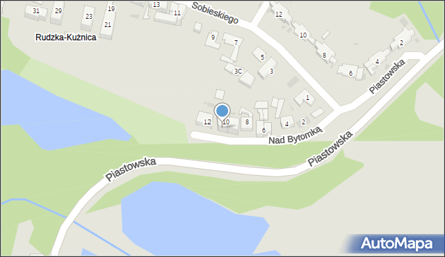 Ruda Śląska, Nad Bytomką, 12A, mapa Rudy Śląskiej