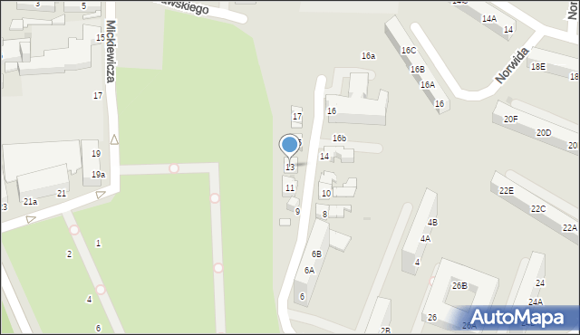 Ruda Śląska, Nałkowskiej Zofii, 13, mapa Rudy Śląskiej