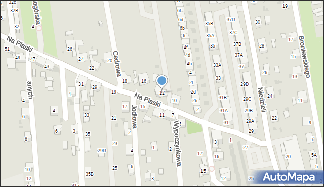 Ruda Śląska, Na Piaski, 12, mapa Rudy Śląskiej