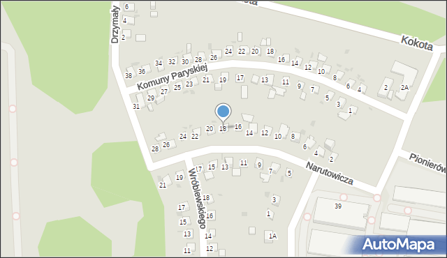 Ruda Śląska, Narutowicza Gabriela, 18, mapa Rudy Śląskiej