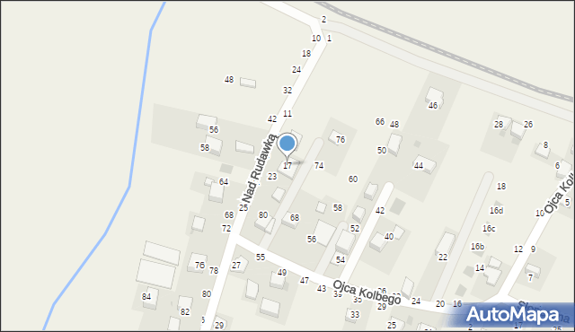 Rudawa, Nad Rudawką, 17, mapa Rudawa