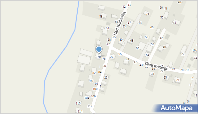 Rudawa, Nad Rudawką, 76, mapa Rudawa