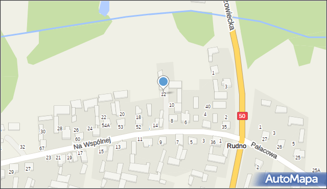 Rudno, Na Wspólnej, 12, mapa Rudno