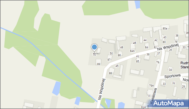 Rudno, Na Wspólnej, 52, mapa Rudno