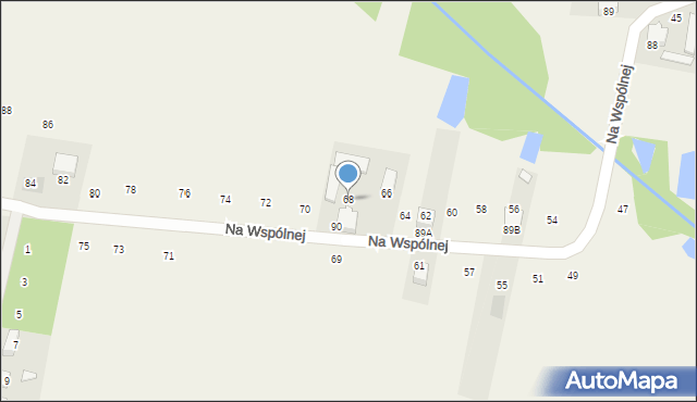 Rudno, Na Wspólnej, 68, mapa Rudno